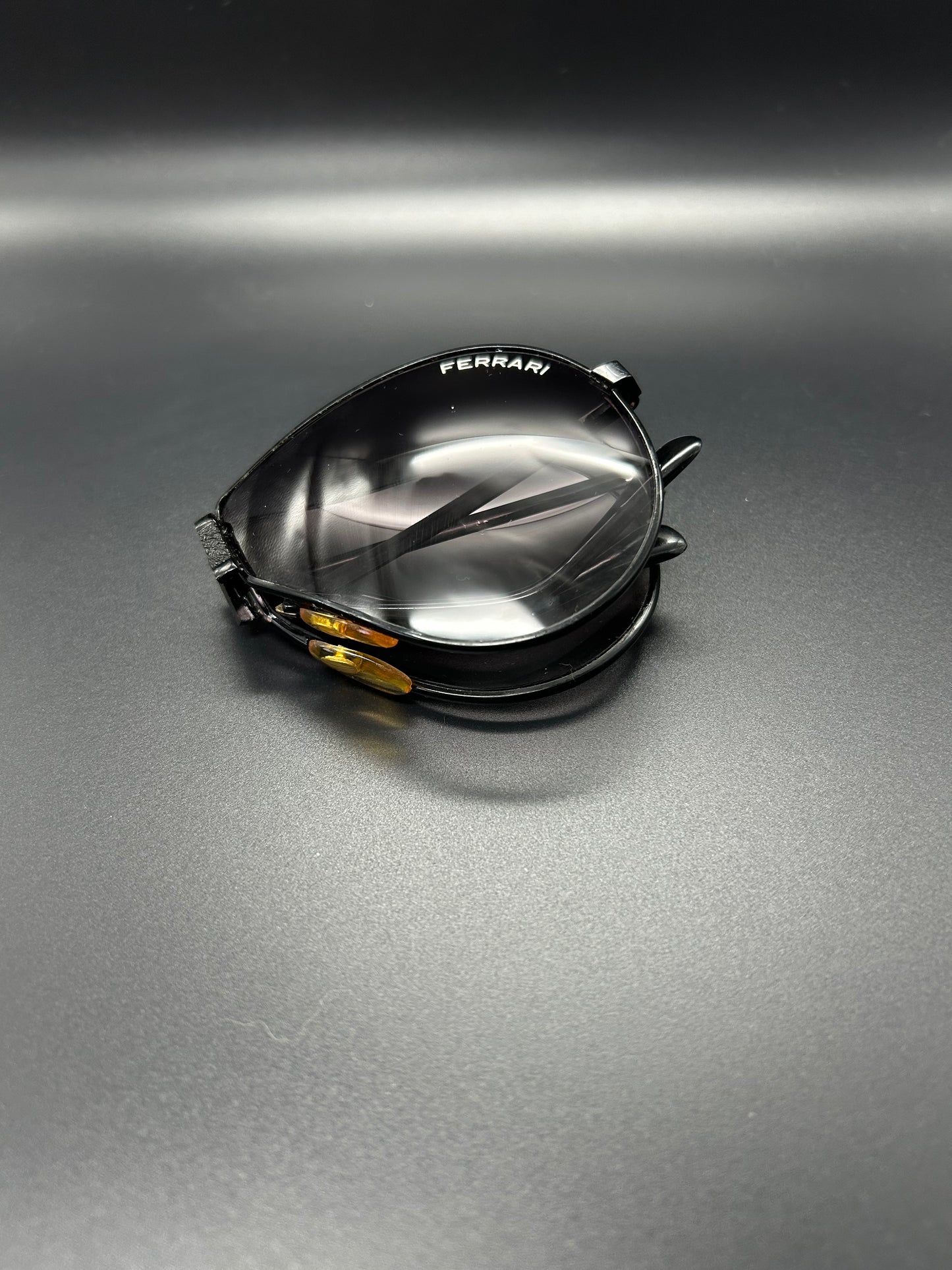 Vintage FERRARI Aviator Style Foldable Sunglasses with Original Black Zip Case