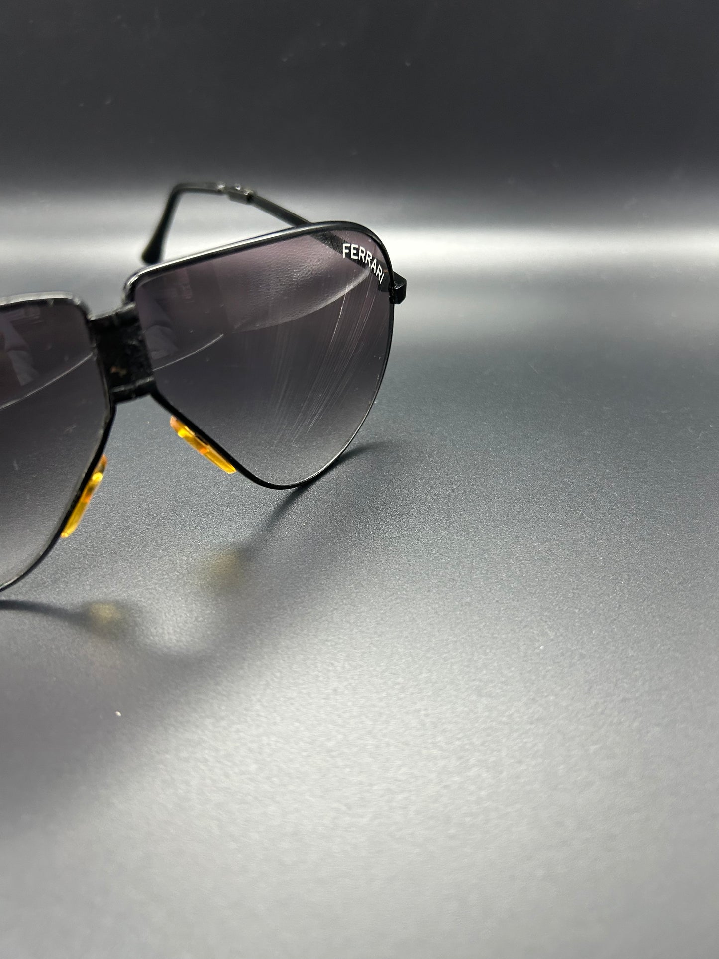 Vintage FERRARI Aviator Style Foldable Sunglasses with Original Black Zip Case