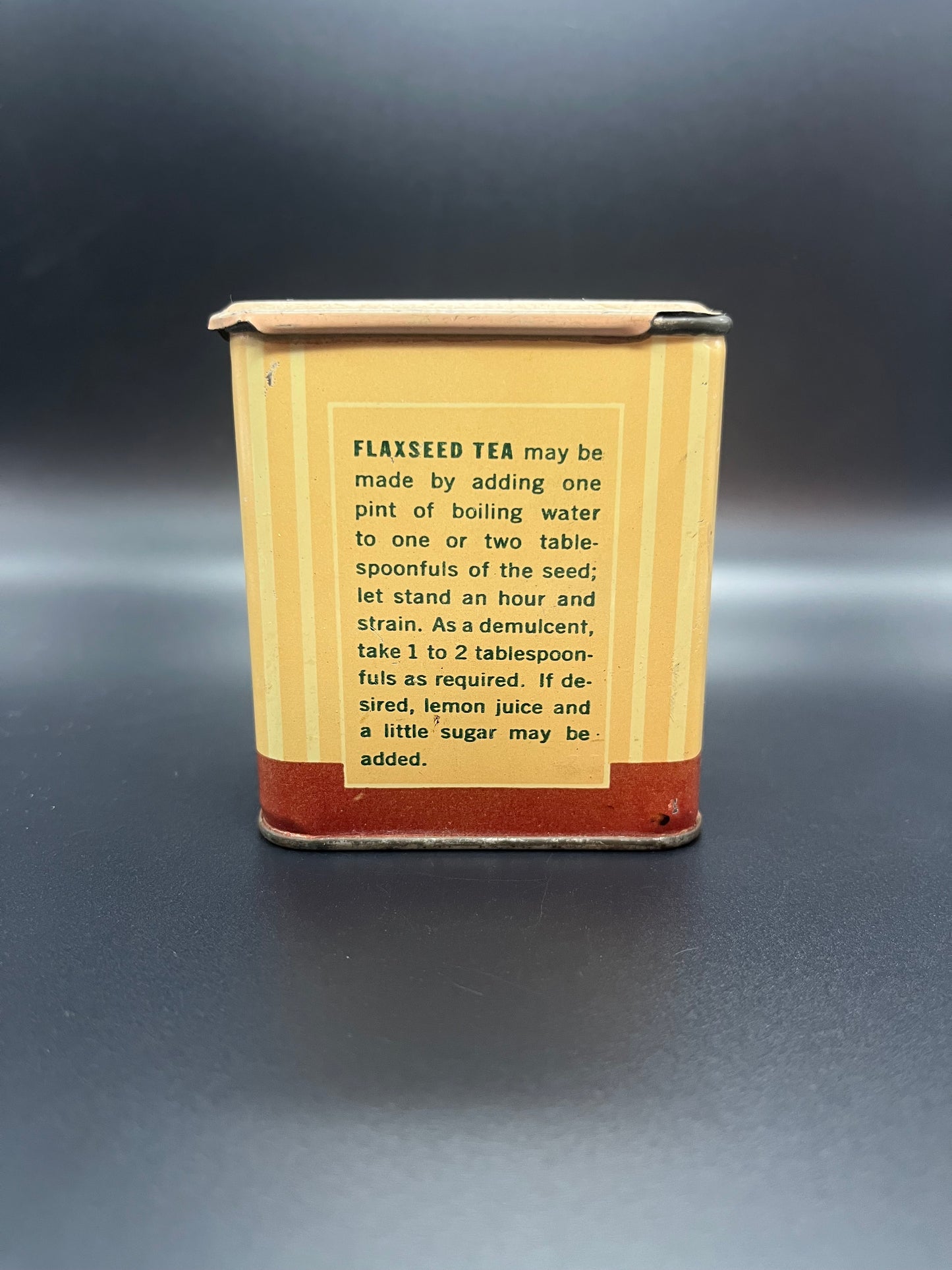 Purepac Flaxseed Vintage Tin Farmhouse Kitchen Americana