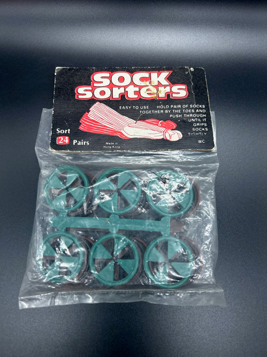Vintage Sock Sorters Laundry Organizers Saver Rings Clips 24 Pack Unopened