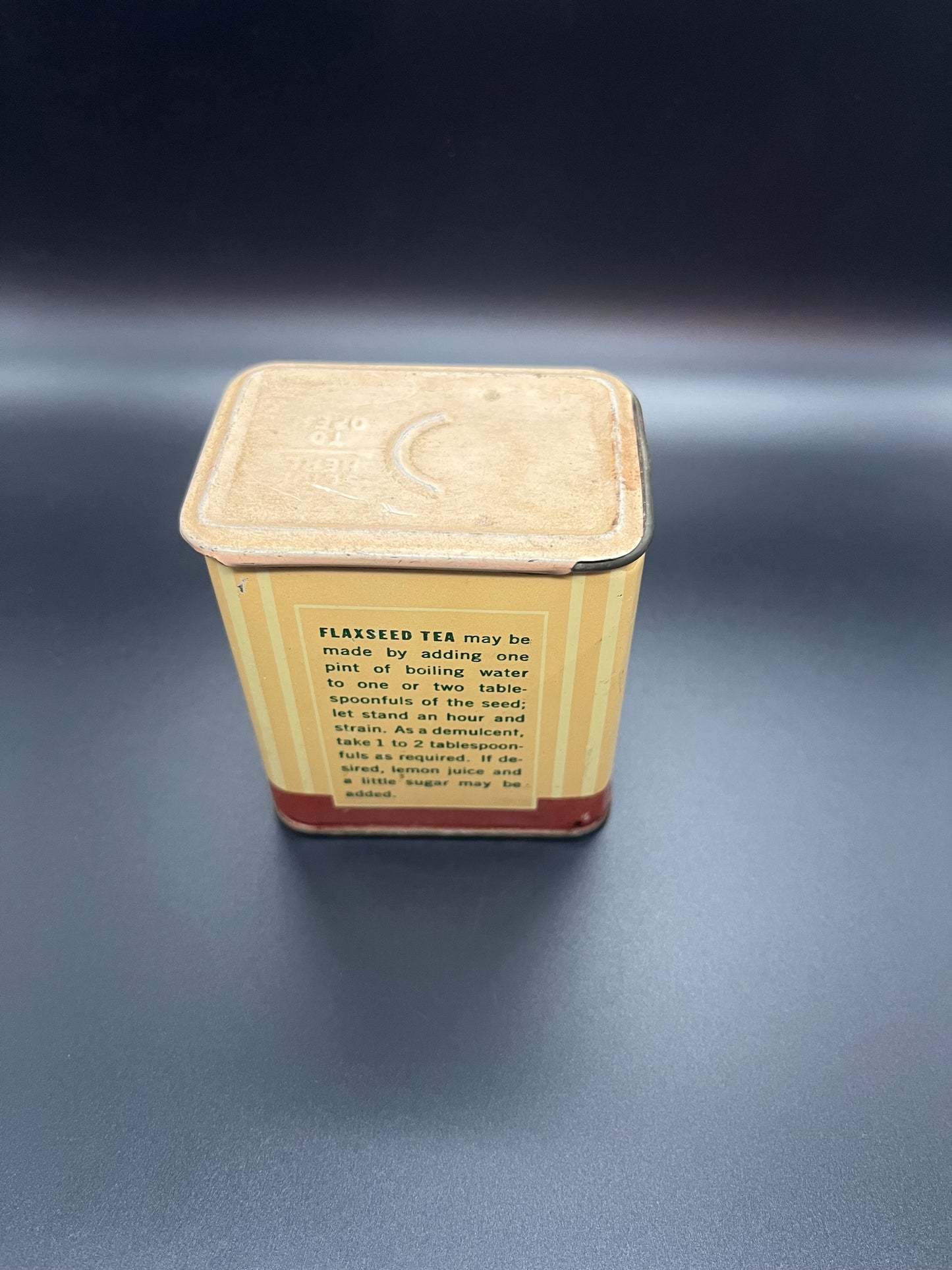 Purepac Flaxseed Vintage Tin Farmhouse Kitchen Americana