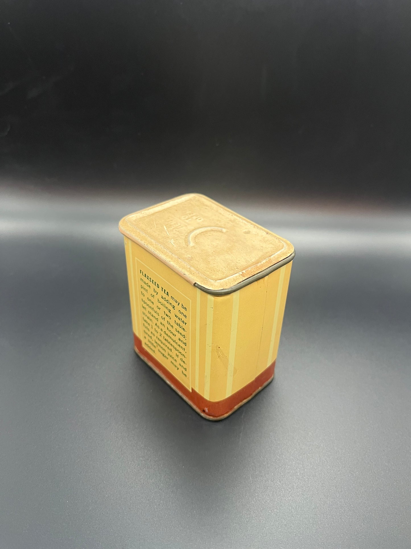 Purepac Flaxseed Vintage Tin Farmhouse Kitchen Americana