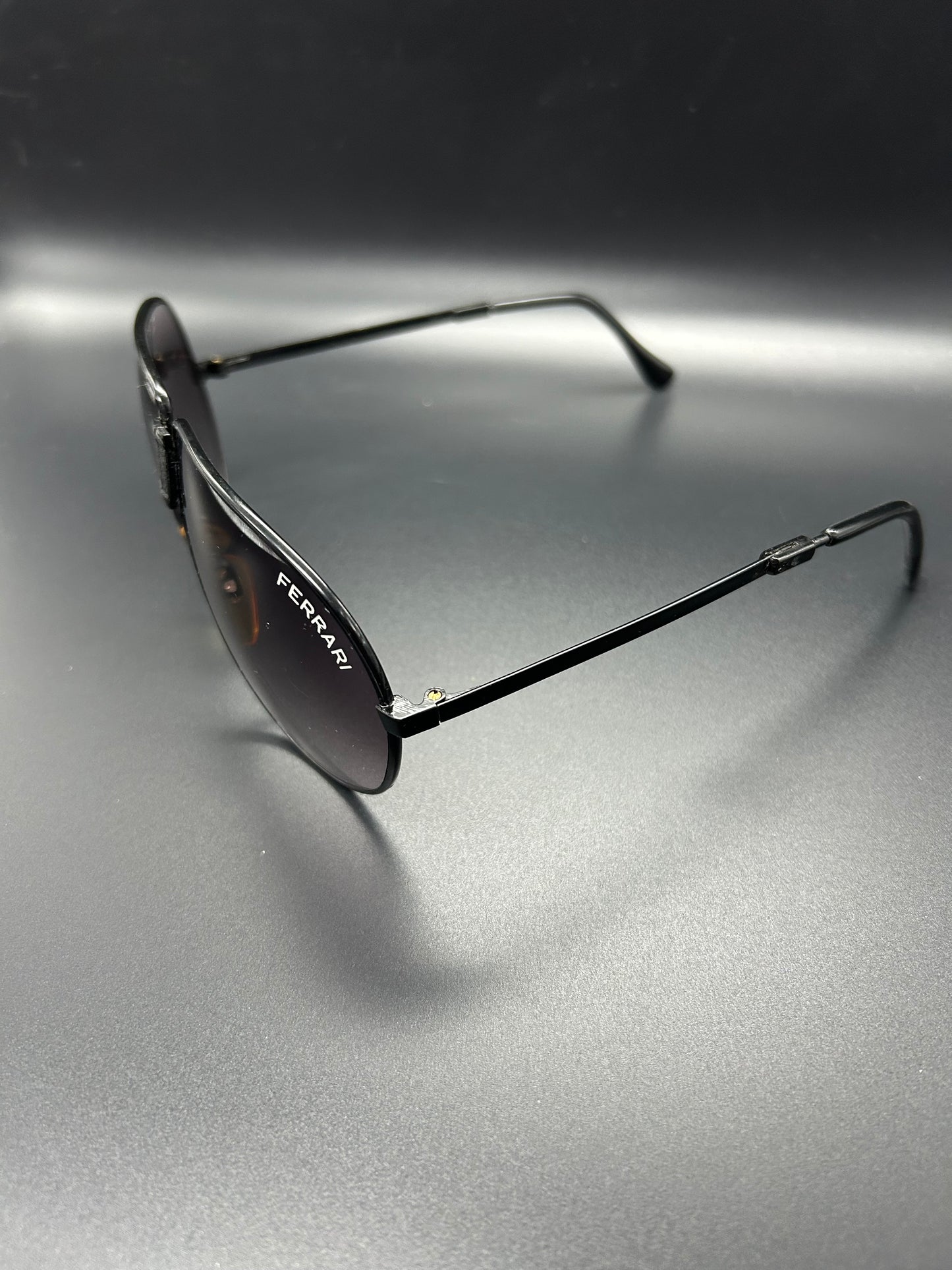 Vintage FERRARI Aviator Style Foldable Sunglasses with Original Black Zip Case