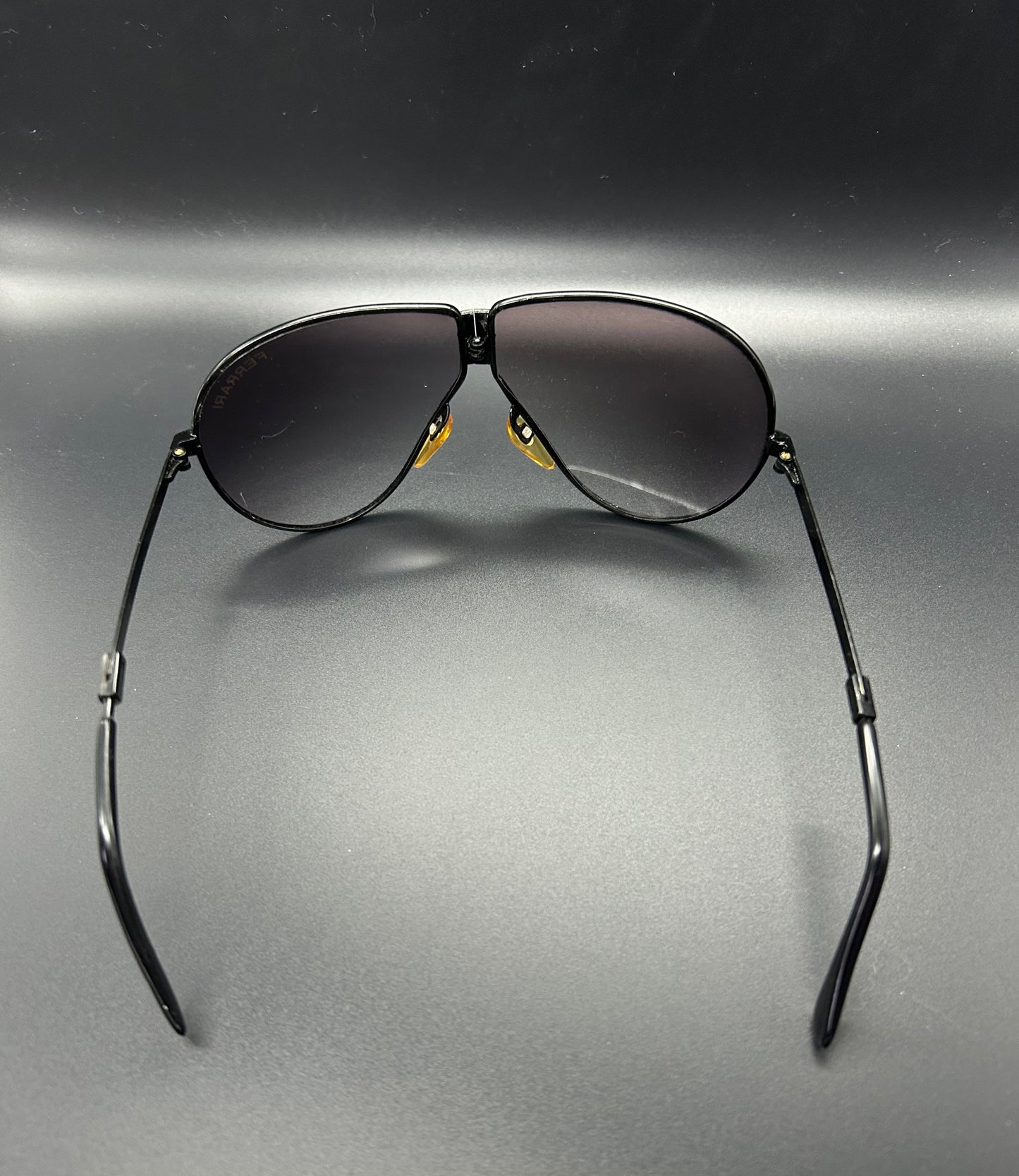 Vintage FERRARI Aviator Style Foldable Sunglasses with Original Black Zip Case