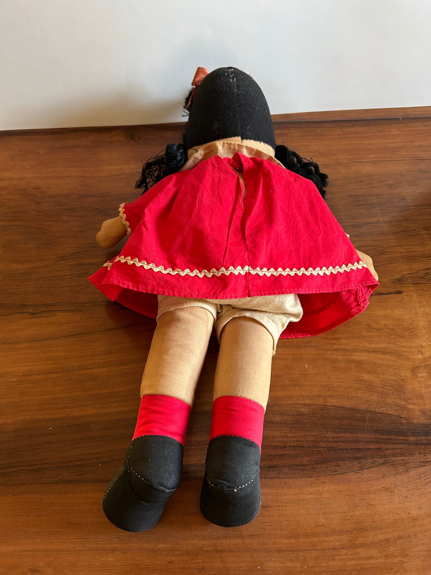 Vintage Antique Little Lulu Doll Cloth Doll Marge Georgene RARE 1940s Red Dress