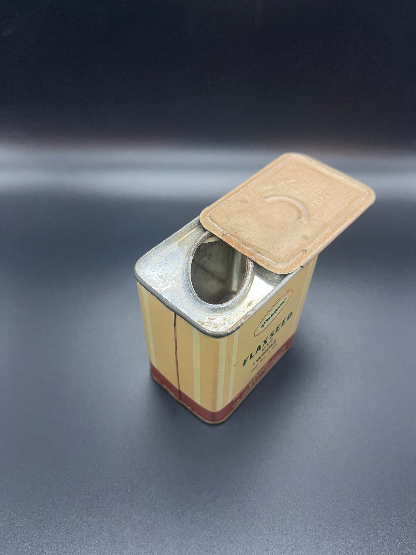 Purepac Flaxseed Vintage Tin Farmhouse Kitchen Americana